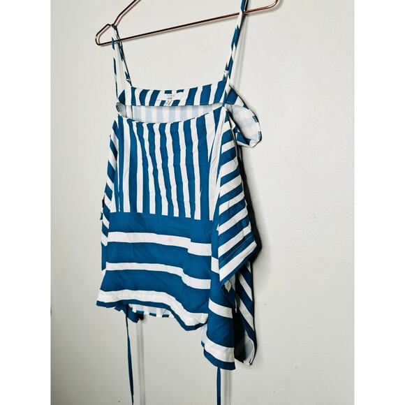 TOME x RTR Blue White Handkerchief Hem Striped Tank Top Size Medium - Picture 4 of 9